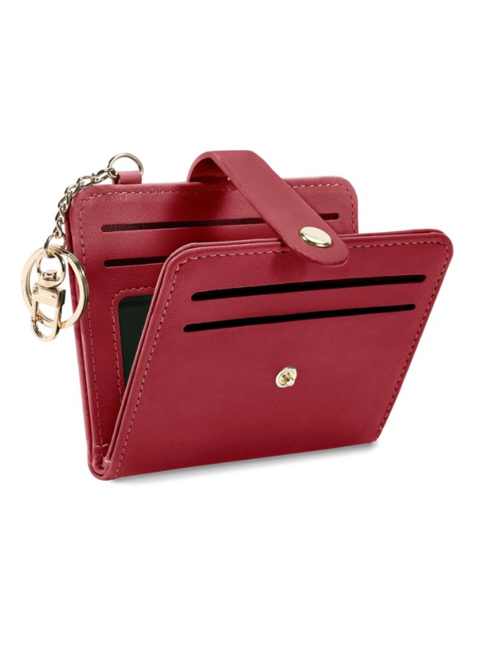 Small Wallet RFID, PU Leather Card Holder with Keychain